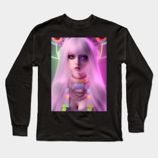 Neon Rave Party Cosplay Kawaii Girl Long Sleeve T-Shirt